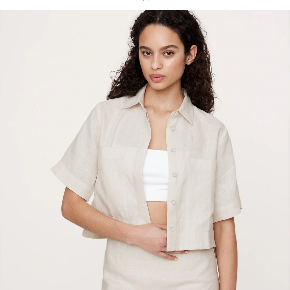 Women's Cream Button-Up Shirt